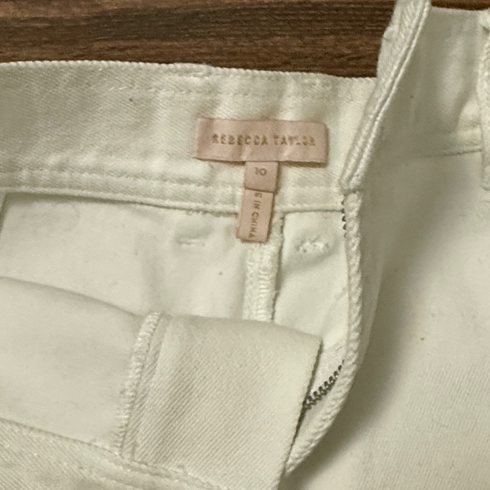 Rebecca Taylor High Waist Cream Shorts - Picture 2 of 3